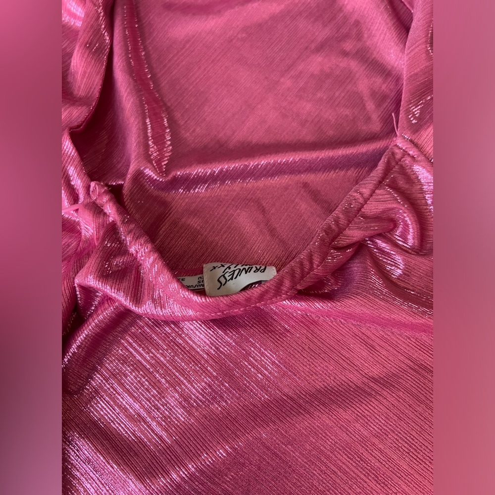 Princess Polly Metallic Hot Pink Cowl Neck Mini Dress - Picture 9 of 15